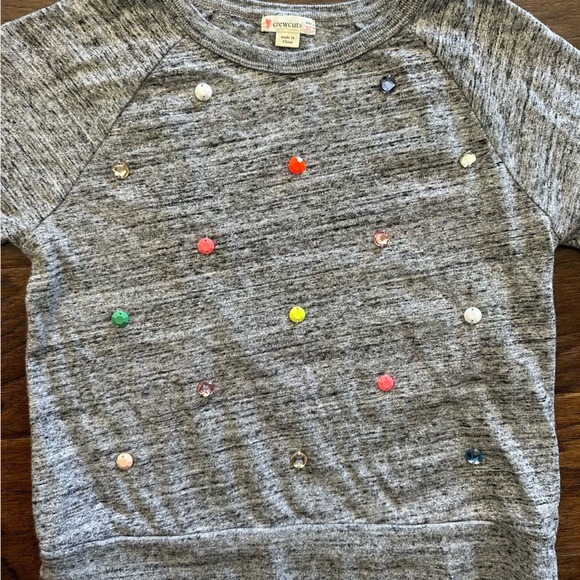 J. Crew Other - Girls J Crew Crewcuts Gray Rhinestone 3/4 Length Sleeve Top 10